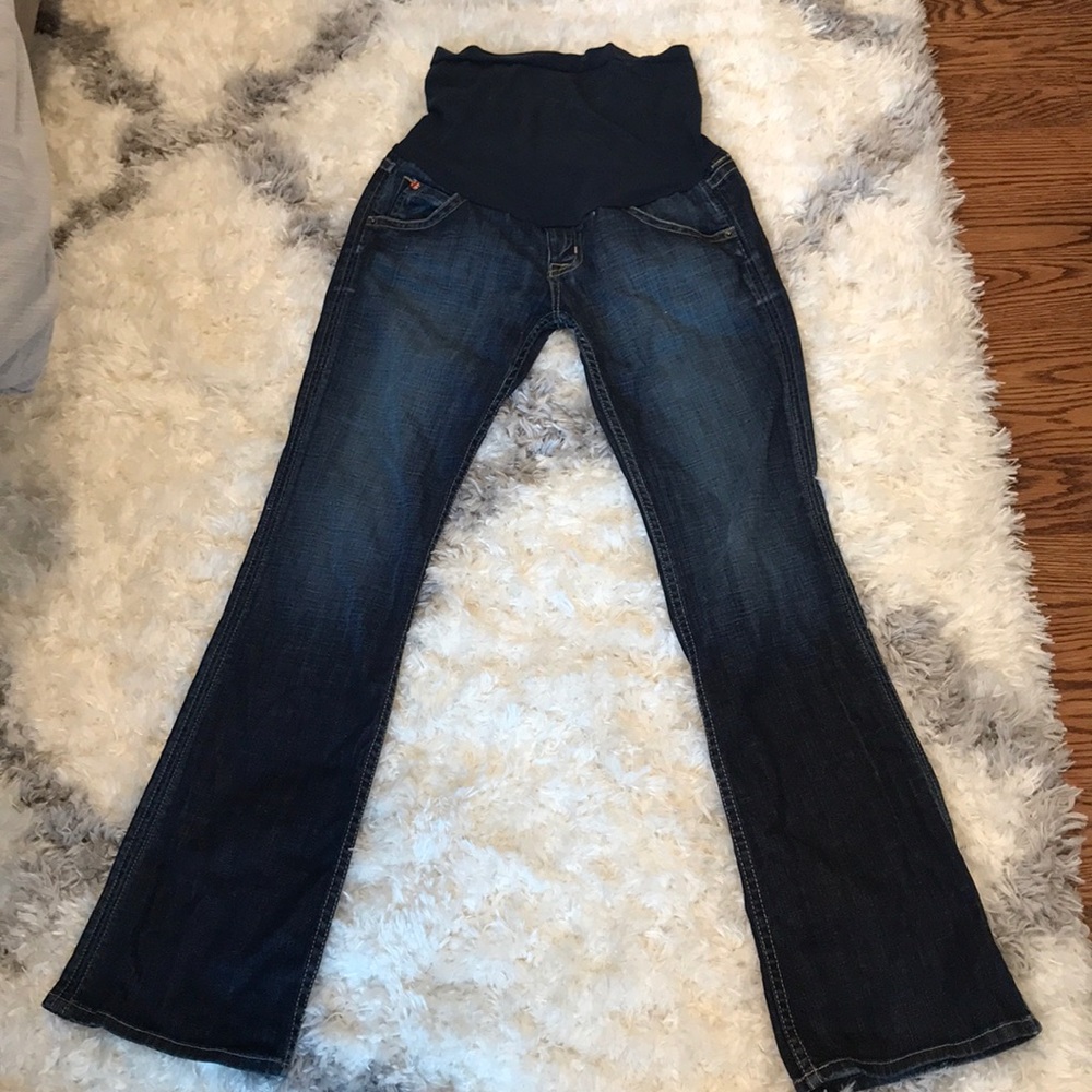 Hudson maternity jeans, boot cut, dark wash, sz 28